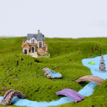 Miniatiūrinis Sodas Ornamentu Bei Tvenkinys, Tiltas, Micro Kraštovaizdžio Dervos Amatų už Microlandscape Lėlių Namų, Sodo Puošmena