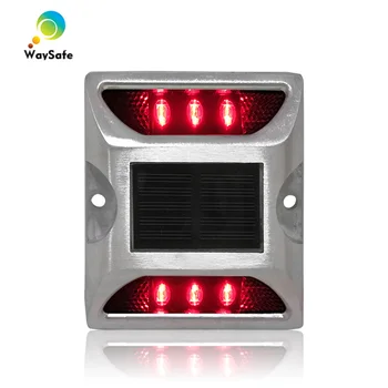 Mirksintis režimas IP68 kelių saugos kvadratinės formos raudonos spalvos, šviesa saulės energijos LED kelių stud žymeklis