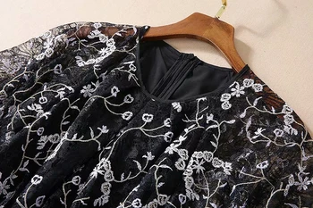 MIUXIMAO Aukštos Kokybės 2020 Metų Vasaros Suknelė Šalis Atsitiktinis Paplūdimio Derliaus Elegantiškas Mados Gėlių Siuvinėjimo Nėrinių Suknelė Moterims Vestidos