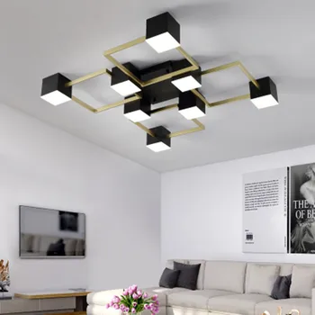 Modernus minimalistinis Juodas plius Aukso LED lubų šviesos Akrilo Prabanga kambarį lempos miegamasis restoranas namų deco šviestuvai
