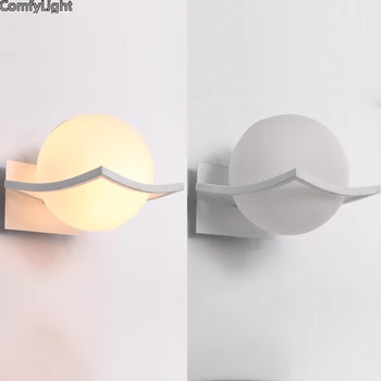 Modernus minimalistinis LED stiklo lempa naktiniai staleliai, lempa sieniniai šviestuvai kambario vonios veidrodis šviesos tiesioginės kūrybos eilėje E27 LED naktį žibintai