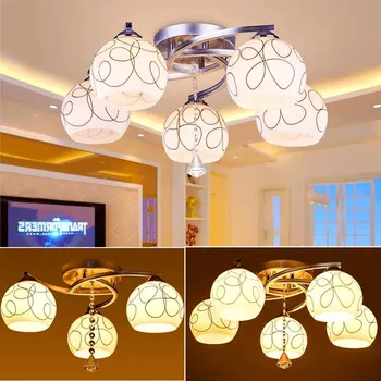 Modernus minimalistinis lubų šviesos K9 krištolo Šviesa, restoranas lentelė su penkių raundų apvalaus žibintai gyvenamasis kambarys, valgomasis lempos