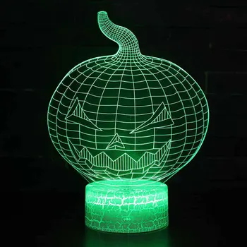 Moliūgų tema 3D LED Lempos naktį šviesos 7 Spalvų Keitimas Palieskite Nuotaika Lempos Kalėdinių Dropshippping