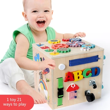 Montessori Busy Box Užimtas Valdybos Mokymo Kūdikių Pagrindinius Gyvenimo Įgūdžius Kūdikių Bamblys Berniukų, Mergaičių A5YC