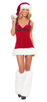 Moteris Seksuali Kalėdinių Kostiumų Santa Claus Cospaly Bowknot Suknelė Weihnachten Deguisement Suknelė Navidad Klubo Kamuolys Suknelės