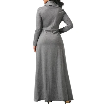 Moterys Ilgomis Rankovėmis Suknelė Didelio Dydžio Elegantiškas Ilgas, Maxi Suknelė Rudenį Šilta Golfo Moteris, Drabužių Su Pocket Plus Size Bigsweety