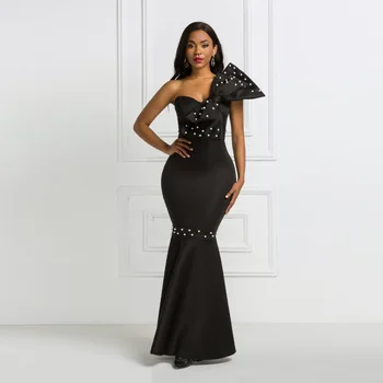 Moterų Ilgas, Maxi Derliaus Elegantiškas Lankas Vestido Grindų Ilgis Oficialų Undinė Šalis Suknelė Afrikos Spausdinti Bodycon Suknelės Vestidos