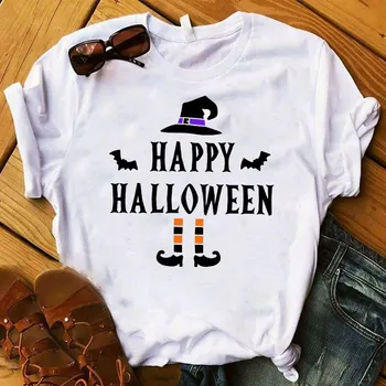 Moterų Lady Marškinėliai Juokinga Baisu Halloween Išspausdintas Ponios Marškinėlius trumpomis Rankovėmis Tee Marškinėliai Moterims, Moterų Topai Rūbų, Grafinis T-shirt