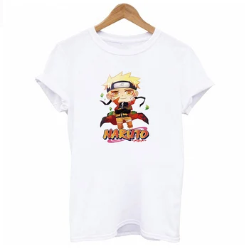 Moterų marškinėliai Naruto Uchiha Sasuke Mados Japonų Anime Juokingas Animacinių filmų T-shirt Cool Atsitiktinis Hip-Hop Top Tee Streetwear T-shirts