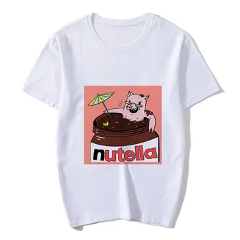 Moterų marškinėliai Nutella Uogiene T-shirt Ulzzang Mados T-shirt Harajuku Grafinis T-shirt 90s korėjos T-shirt