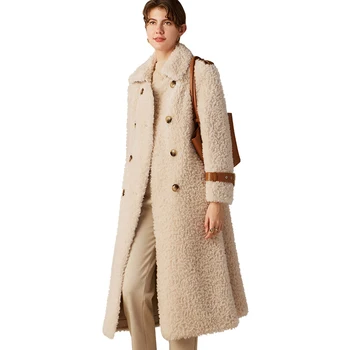 Moterų odiniai paltai, 200% vilnos paltai, moteriški žieminiai drabužiai, Šiaurės korėjos paltai, moteriški chalatai pph2475 2020 m.