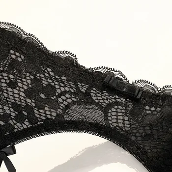 Moterų Seksualus apatinis Trikotažas Femme Plius Dydis Nėriniai Keliaraištis Petnešos Skaidrus apatinis trikotažas Vieną Krūtinėmis Elastingas Diržas, Kojinės