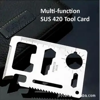 Multi-funkcija kišenėje įrankis kortelės kempingas gelbėjimo peilis veržliarakčio pamatė gali atidarytuvas, liniuote, matlankiu kieto nerūdijančio plieno SUS420