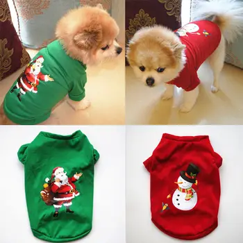 Naminių Šunų Drabužius Mielas Kalėdų Caus Animacinių Filmų Modelis Šuniuką Kalėdų ClothingLovely Hoodies Mažų Šunų Audinio Kostiumas Suknelė