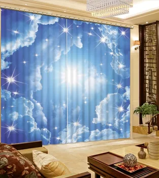 Namo Apdaila mėlynas dangus užsakymą užuolaidų dekoro mados namų puošybai, miegamojo kambarį užuolaidų