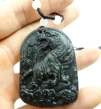 Natūralaus akmens Kvarco kristalo Kinijos ranka raižyti statula tigras amuletas pakabukas 