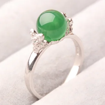 Natūralaus green jade žiedai Jasper žiedas su keičiamo dydžio 925 sterlingas sidabro žiedas moterims žiedai nuvarytas papuošalai 925 žiedo