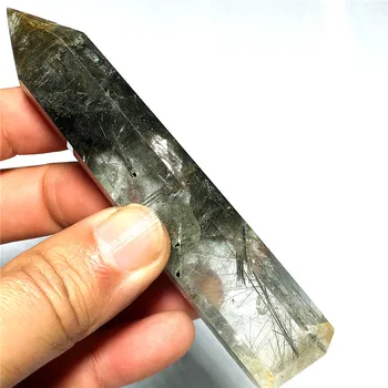 Natūralių plaukų kvarco kristalo lazdelė taško, Namo, buto apdailos akmuo ir krištolo Kristalų lazdele stulpelio