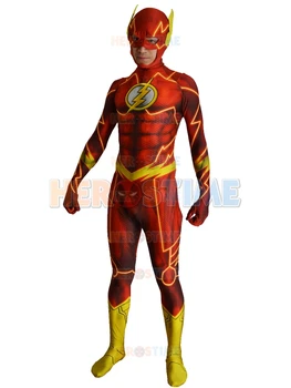 Nauja 52 Flash Kostiumas 3D Atspalvį Cosplay Kostiumas 2016 supermeno kostiumas spandex fullbody Cosplay zentai Kostiumas