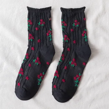 Nauja rudens ir žiemos moterų kojinės, įdomių kojinės, mažas gėlių kojinės, atsitiktinis visas rungtynes, moterų kojinės