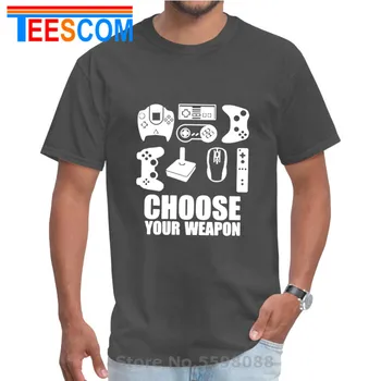 Nauja Vasaros vyriški T-shirt Pasirinkite Savo Ginklą Žaidėjus T Shirts PS1 PS2 PS3, PS4 Vaizdo Žaidimų Valdiklis Tees Medvilnės, trumpomis Rankovėmis Marškinėlius
