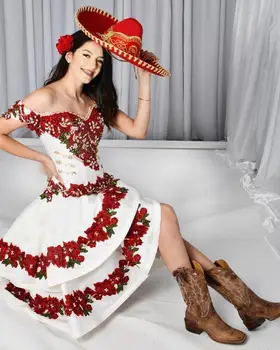 Naujai Dviejų dalių Saldus 16 Quinceanera Suknelės su Keičiamajame Sijonas Appliqued Zawalcowany Meksikos Inscenizacija Chalatai vestidos de 15 años