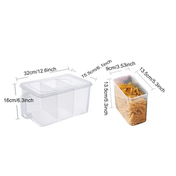 NAUJAS-2 Pakuotės Plastikinės Sandėliavimo Konteineriai su Nuimamu Dėžes Dirbti Maisto produktų Laikymo Organizatorius Dėžučių su Dangteliais, skirtų Šaldytuvas Kabinetas