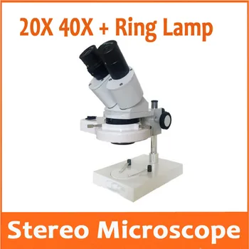 Naujas 20X 40X PCB Suvirinimo Žiūronų Stereoskopinis Mikroskopas, Stereo Mikroskopas, Mobiliojo Telefono, Telefono Remontas, su Žiedu Lempa Telefono