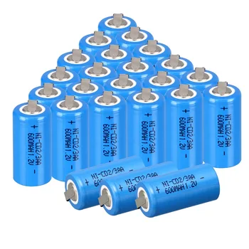 Naujas 24 vnt Ni-Cd 1.2 V 2/3AA įkrovimo baterija (akumuliatorius NiCd Baterijas - mėlyna 600 mah