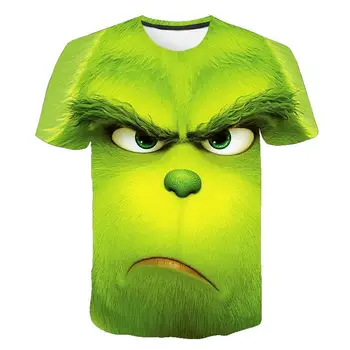 Naujas 3D atspausdintas T-shirt filmą žalia grinch T-shirt viršų mados mielas gyvūnų modelio vyrų ir moterų mados drabužiai, marškinėliai