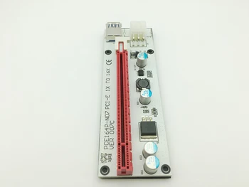 Naujas 3in1 VER007C 60CM PCI-E Riser Card su 4pin 6pin Sata Molex Maitinimo PCIe 1x iki 16x Extender Bitcoin Litecoin Miner Kasyba