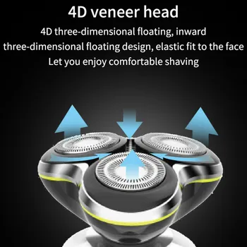 Naujas 4D Elektrinis Skustuvas Vyrams 2 In 1 Skalbti Šlapias-Sausas Dvejopo Naudojimo Razor USB Įkrovimo Aukštos Kokybės Smart Skusti Barzda Mašina