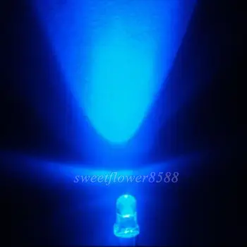 Naujas 5000pcs Mėlyna 3mm 5000mcd LED Lempos, Šviesa Ultra Ryškus Led Lemputė Nemokamas Pristatymas