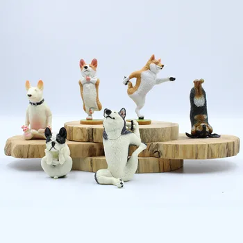 NAUJAS 6PCS/set miniatiūrinės mielas jogos šuo modelis žaislas automobilis lėlės tortas ornamentu pasakų sodas ornamentu vazonas namų statula apdaila