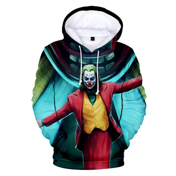 Naujas Atvykimo Joker 3D Hoodies Vyrų/Moterų Rudens-Žiemos Mados Hip-Hop Hoodie 3D Spausdinimo Joker Vyrų Palaidinukė Puloveris Streetwear