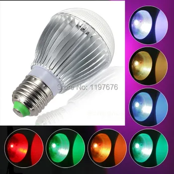 Naujas atvykimo LED RGB lempos 1pcs/daug 9W 15W E27 RGB LED Lemputė 85-265V su Nuotolinio Valdymo kelis spalvos led apšvietimas