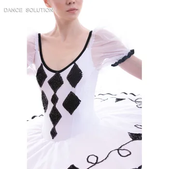Naujas Atvykimo Suaugusių Mergaičių Sluoksniuotos Rankovėmis Profesinės Balta Baleto Šokių Tutu Suknelė BLL051