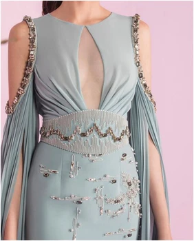 Naujas Atvykimo Šifono Kulkšnies ilgis Kaftan Dubajus arabų vakarinę suknelę 2021 Chalatas de soiree oficialų suknelė Šalies vakare gown