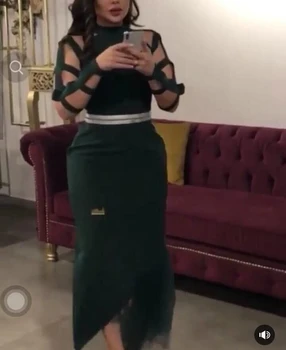 Naujas Atvykimo Žalia arabų vakaro suknelės 2020 Nėrinių Puošnios suknelės, Šaliai, abiye kaftan Vakare chalatai abendkleider dubajus