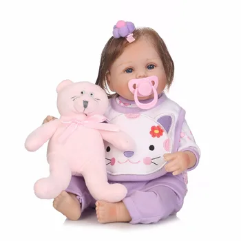 Naujas dizainas 40cm Minkšto Silikono Lėlės Reborn Baby Žaislas wiht krepšelį kūdikiui, Naujagimiui Gimtadienio Dovana Vaikui prieš Miegą, Anksti Educa