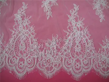 Naujas Dizainas šukutės nėrinių apdaila vestuvių nuotakos šydu išsiuvinėtu tiulio tinklelio off baltas Laidas nėriniai apdailos