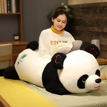 Naujas Huggable Mielas Kūdikis Milžinas Panda Bear Pliušinis Ilgą Pagalvę Žaislas, Minkšti Kimštiniai Gyvūnų Lėlės Miega Pagalvė Pagalvėlės Merginos Meilužio Dovana