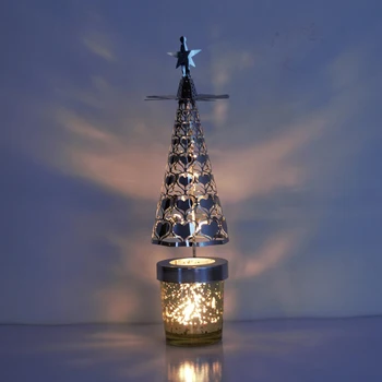 Naujas Kalėdų Nuotaiką, Šilumą-Powered Verpimo Candleholder Metalo Sukasi Šviesos Namuose, Kalėdos, naujieji Metai SCI88