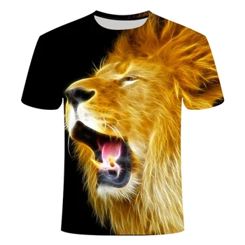 Naujas Liūtas 3d T-shirt Gyvūnų Liūtas Marškinėliai Camiseta Marškinėliai Vyrams Juokinga Mens Drabužių Atsitiktinis Fitneso Tee Viršuje Tigras Marškinėlius Žmogus Didelis Dydis