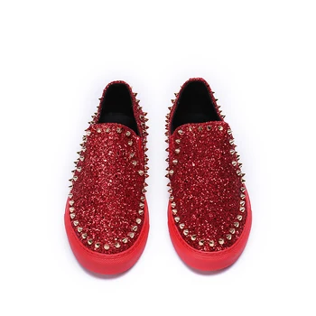 Naujas Mados dizaineris Kniedės vyriški batai Prabangos Prekės aukšto viršų odos Mens Mokasīni, Raudona apačioje Paslysti ant Aukštos Kokybės zapatos hombre