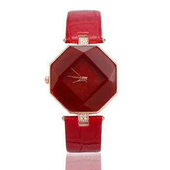 Naujas mados karšto pardavimo Nerūdijančio Plieno Sagtis Stiklo Apvalus moterų Kvarcinius Laikrodžius paprasta balta raudona balck dovana