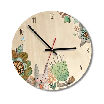 Naujas produktas karšto stiliaus mediniai kūrybos sieninis laikrodis mados animacinių filmų sieninis laikrodis moterų laikrodis namų kambarį apdaila laikrodis