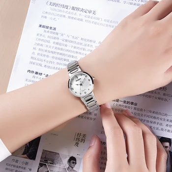 NAUJAS ROSDN Moterų Laikrodžiai Prabangos Prekės Japonijoje MIYOTA Kvarco Judėjimas, Safyras 50M atsparumas Vandeniui Diamond 7mm Ultra-plonas Laikrodis R3655