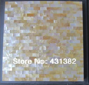 Naujas stilius HYRX shell mozaikos plytelių geltonos spalvos lūpų;perlamutru plytelių backsplash plytelės;sienos Nustatymo;Fono sienos dekoratyvinių plytelių