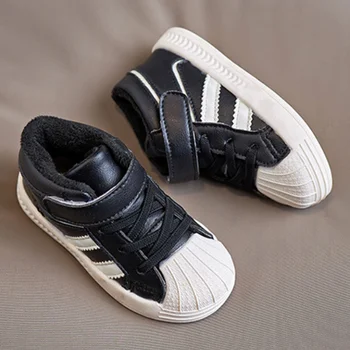 Naujas stilius vaikiški batai, shell-toe kūdikių bateliai, kūdikio, vaikiška avalynė, žiemos plius aksomo šiltas, minkštas apačioje non-slip cotton batai